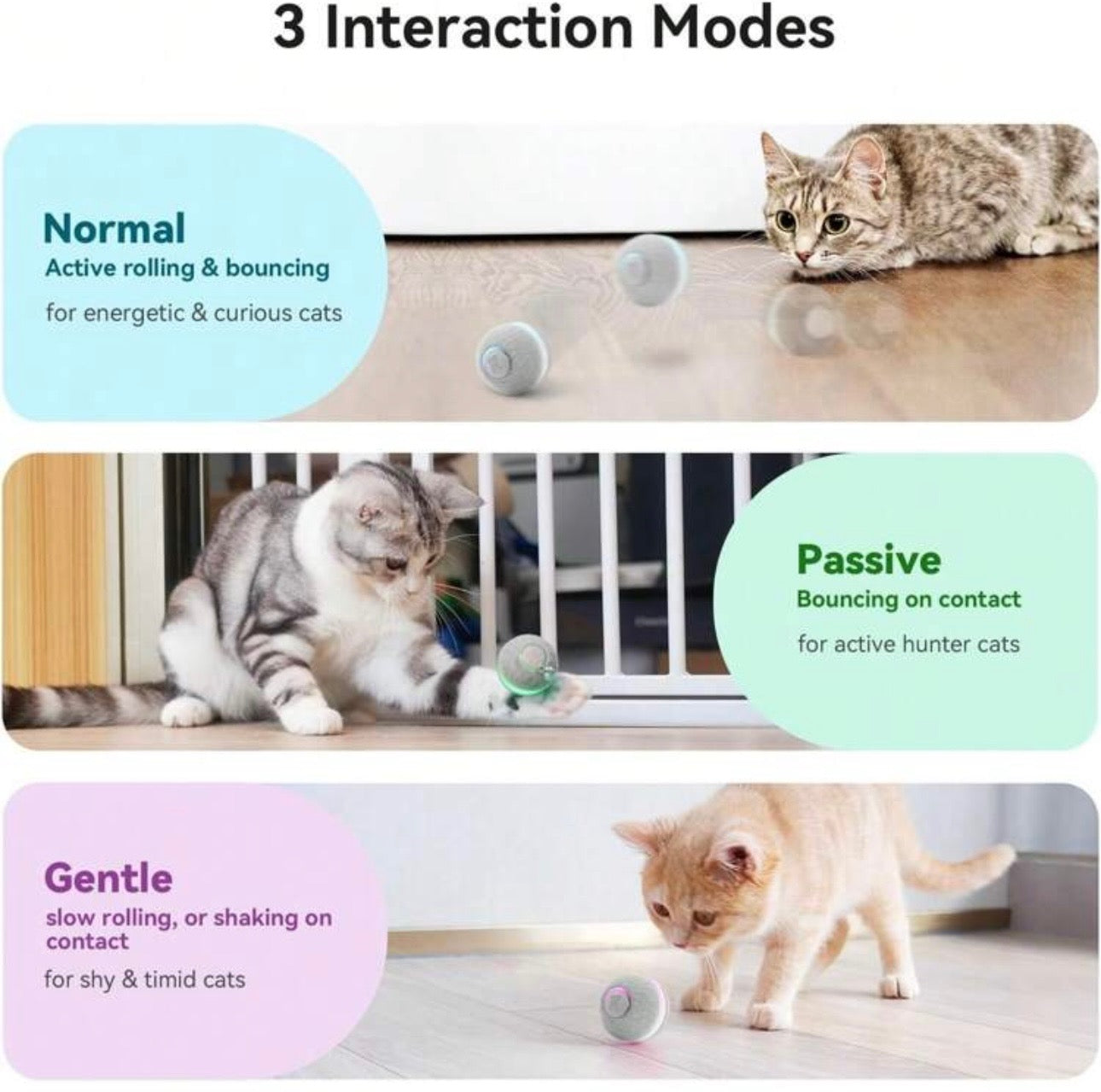 Smart Moving Bouncing Rolling Ball For Indoor Cat