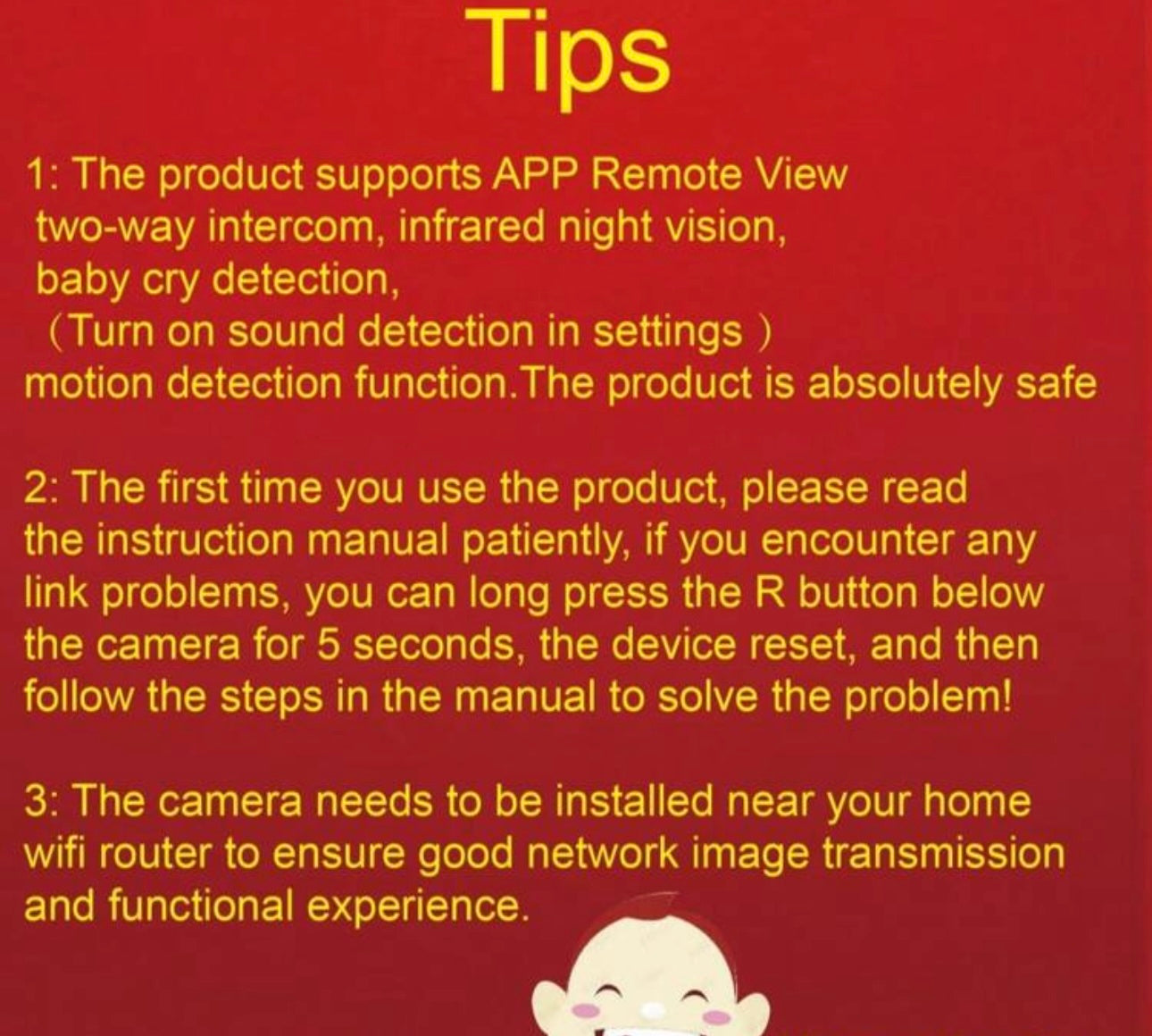 Wireless Baby Sleep Monitor Camera With Night Vision