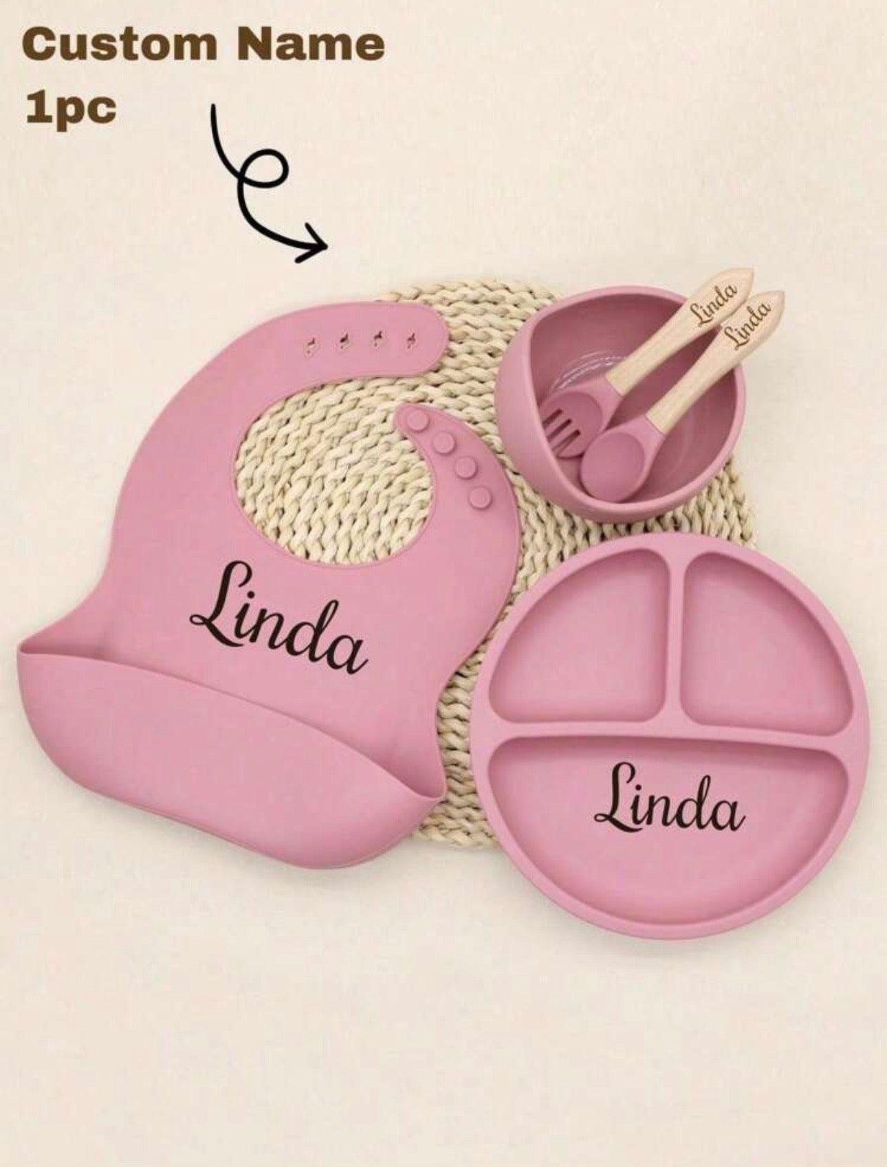 8pcs Baby silicone set, Personalized Name Baby, Multi-Functional