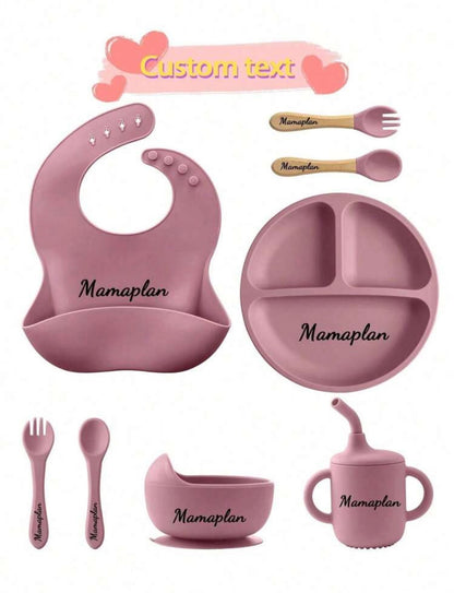 8pcs Baby silicone set, Personalized Name Baby, Multi-Functional